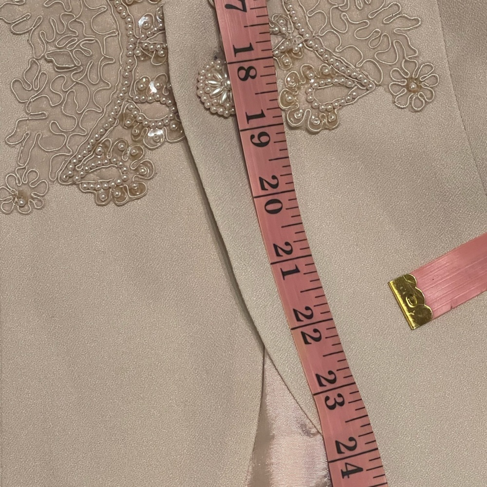 Cachet Beaded Single Button Blazer Jacket cream beige 6 - Picture 6 of 10